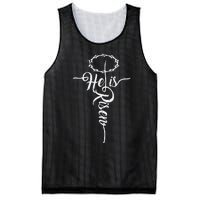 He Is Risen Cross Jesus Religious Easter Day Christians Mesh Reversible Basketball Jersey Tank