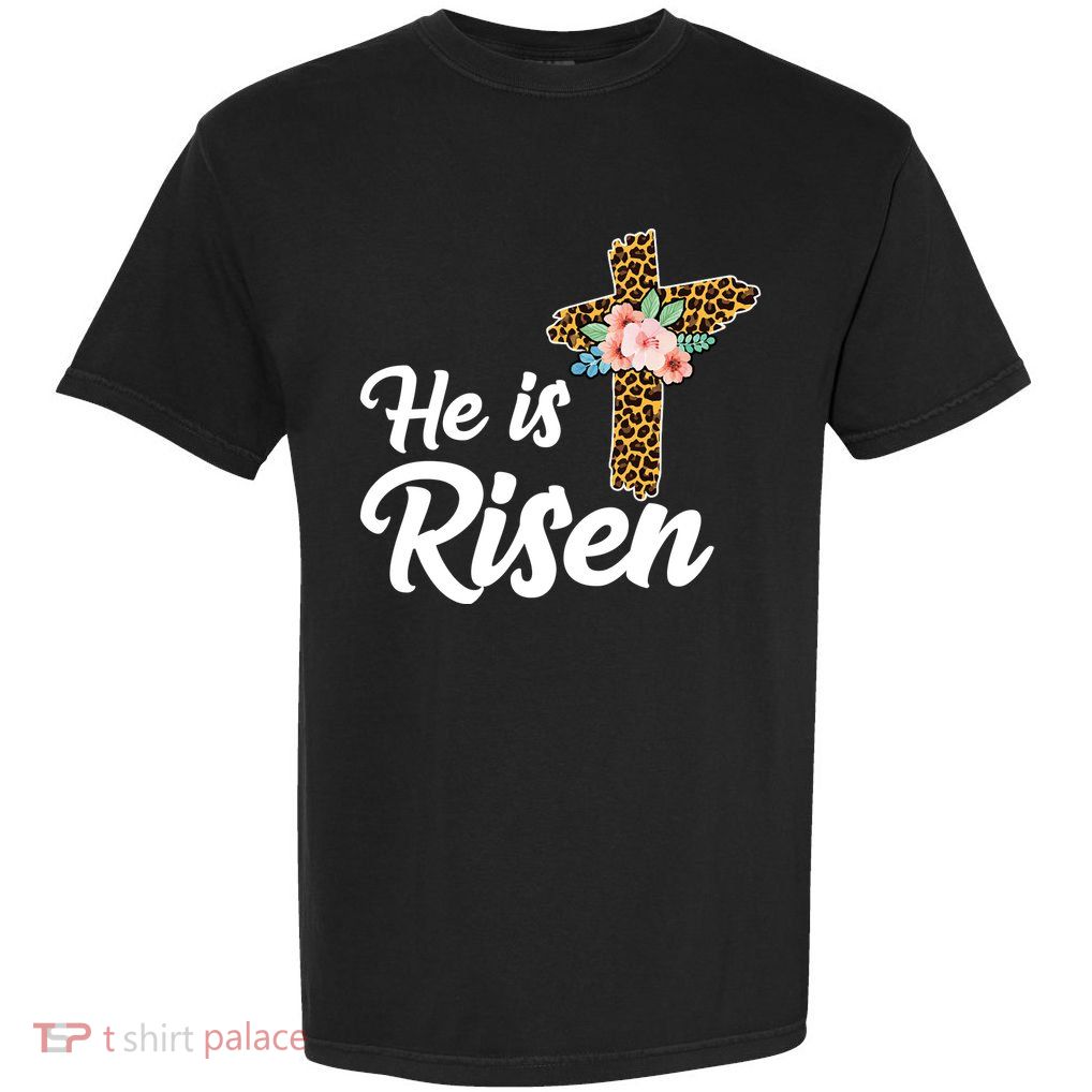 He Is Risen Jesus Christ Easter Cross Garment-Dyed Heavyweight T-Shirt