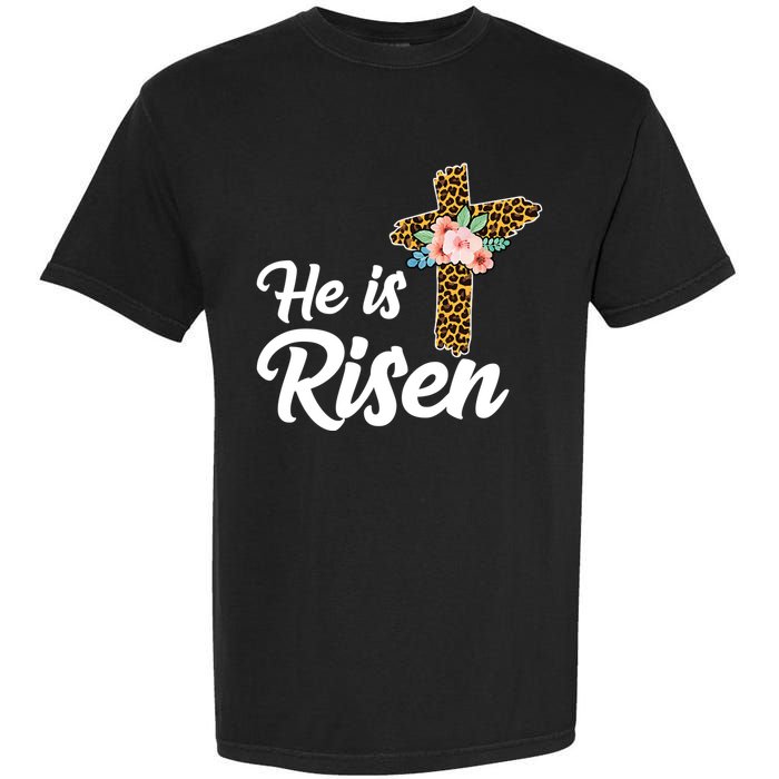 He Is Risen Jesus Christ Easter Cross Garment-Dyed Heavyweight T-Shirt