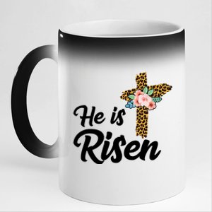 He Is Risen Jesus Christ Easter Cross 11oz Black Color Changing Mug