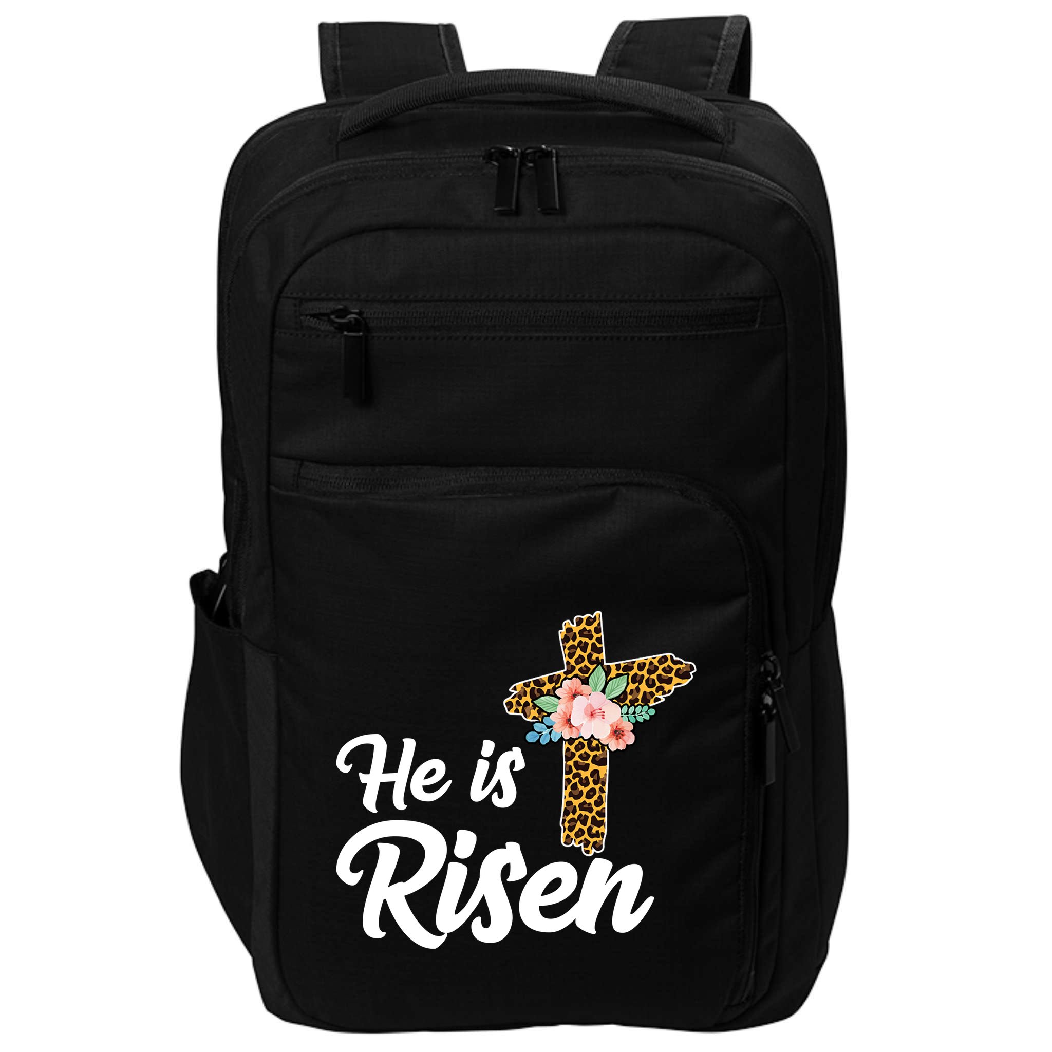 He Is Risen Jesus Christ Easter Cross Impact Tech Backpack
