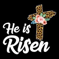 He Is Risen Jesus Christ Easter Cross Button