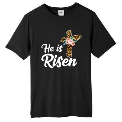 He Is Risen Jesus Christ Easter Cross Tall Fusion ChromaSoft Performance T-Shirt