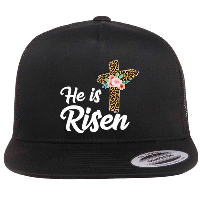 He Is Risen Jesus Christ Easter Cross Flatbill Hat