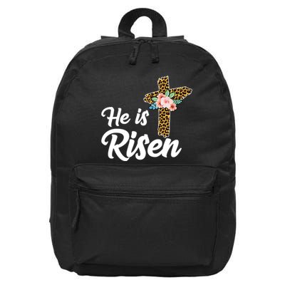 He Is Risen Jesus Christ Easter Cross 16 in Basic Backpack