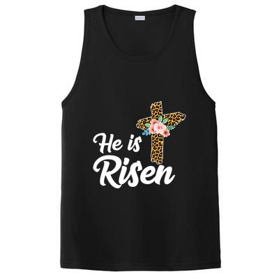 He Is Risen Jesus Christ Easter Cross PosiCharge Competitor Tank