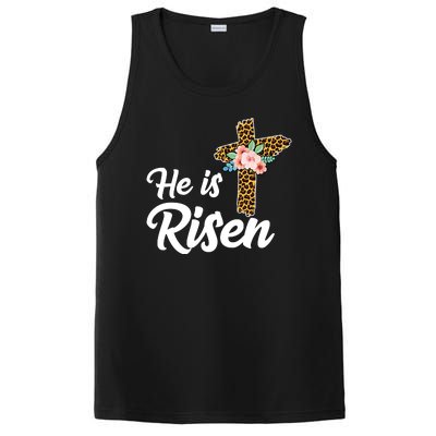 He Is Risen Jesus Christ Easter Cross PosiCharge Competitor Tank