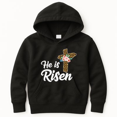 He Is Risen Jesus Christ Easter Cross Kids Hoodie