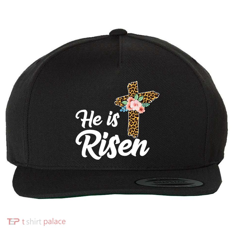 He Is Risen Jesus Christ Easter Cross Wool Snapback Cap