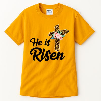 He Is Risen Jesus Christ Easter Cross Tall T-Shirt