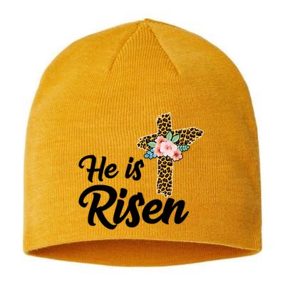 He Is Risen Jesus Christ Easter Cross Sustainable Beanie