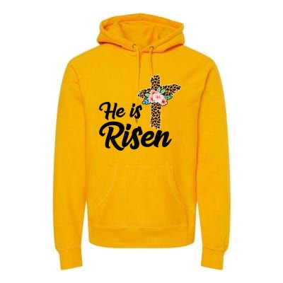 He Is Risen Jesus Christ Easter Cross Premium Hoodie