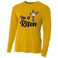 He Is Risen Jesus Christ Easter Cross Cooling Performance Long Sleeve Crew