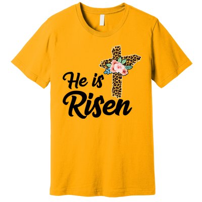 He Is Risen Jesus Christ Easter Cross Premium T-Shirt