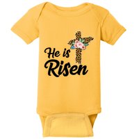 He Is Risen Jesus Christ Easter Cross Baby Bodysuit