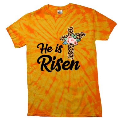 He Is Risen Jesus Christ Easter Cross Tie-Dye T-Shirt