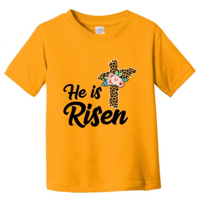 He Is Risen Jesus Christ Easter Cross Toddler T-Shirt