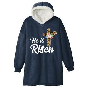 He Is Risen Jesus Christ Easter Cross Hooded Wearable Blanket