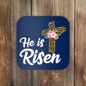 He Is Risen Jesus Christ Easter Cross Coaster