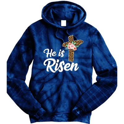 He Is Risen Jesus Christ Easter Cross Tie Dye Hoodie