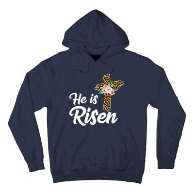 He Is Risen Jesus Christ Easter Cross Tall Hoodie