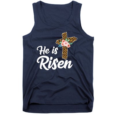 He Is Risen Jesus Christ Easter Cross Tank Top