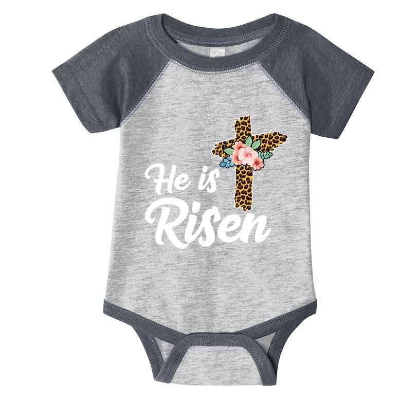 He Is Risen Jesus Christ Easter Cross Infant Baby Jersey Bodysuit