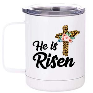 He Is Risen Jesus Christ Easter Cross 12 oz Stainless Steel Tumbler Cup