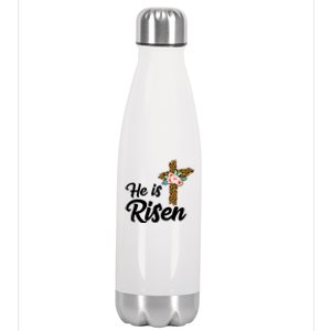 He Is Risen Jesus Christ Easter Cross Stainless Steel Insulated Water Bottle