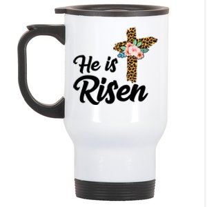 He Is Risen Jesus Christ Easter Cross Stainless Steel Travel Mug