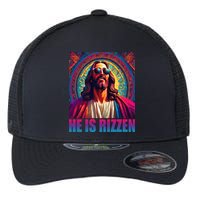 He Is Rizzen Jesus Portrait Risen Flexfit Unipanel Trucker Cap