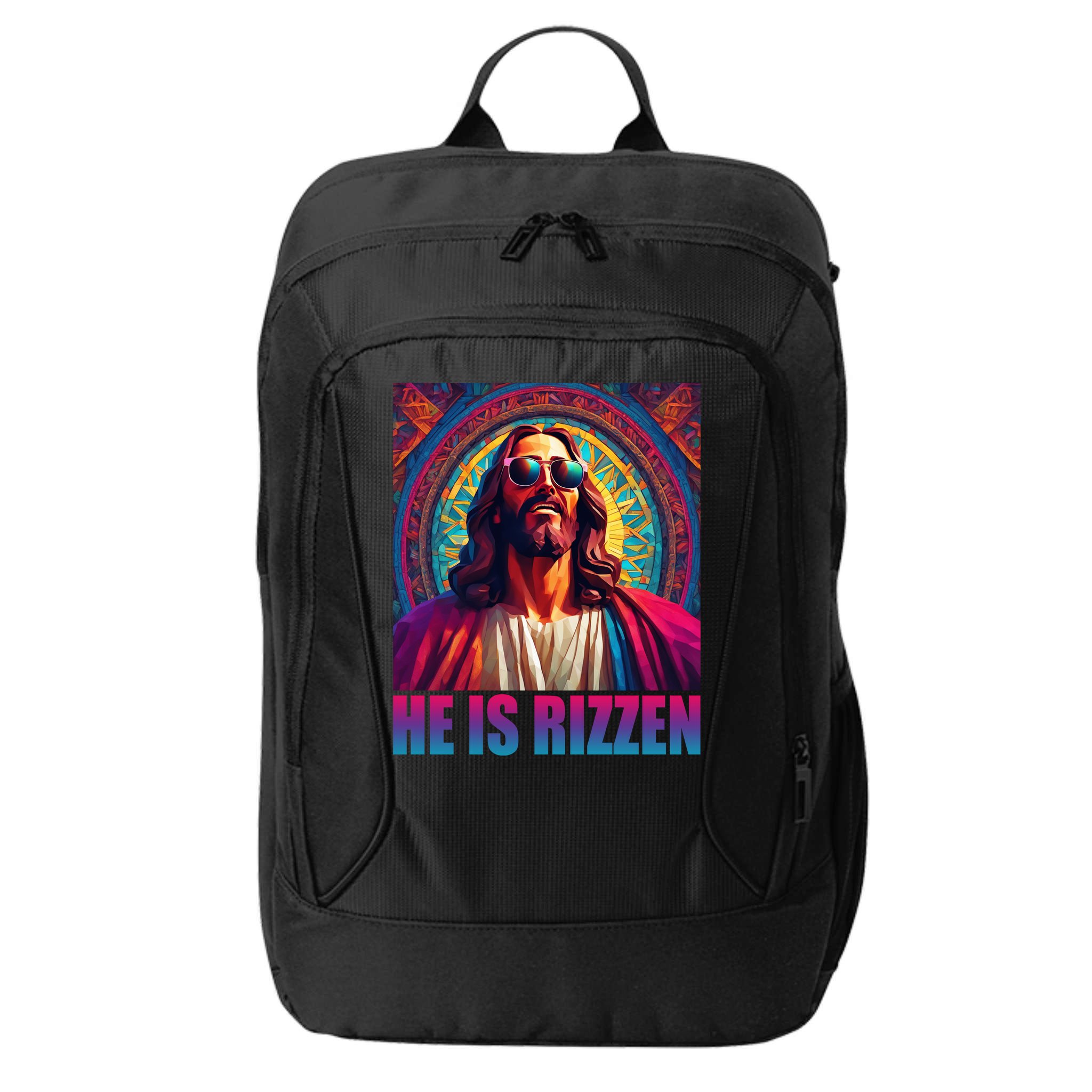 He Is Rizzen Jesus Portrait Risen City Backpack