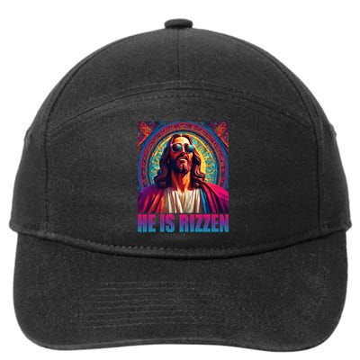 He Is Rizzen Jesus Portrait Risen 7-Panel Snapback Hat