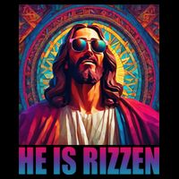 He Is Rizzen Jesus Portrait Risen Drawstring Bag
