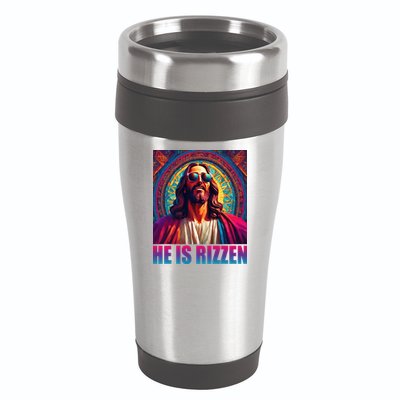 He Is Rizzen Jesus Portrait Risen 16oz Travel Tumbler