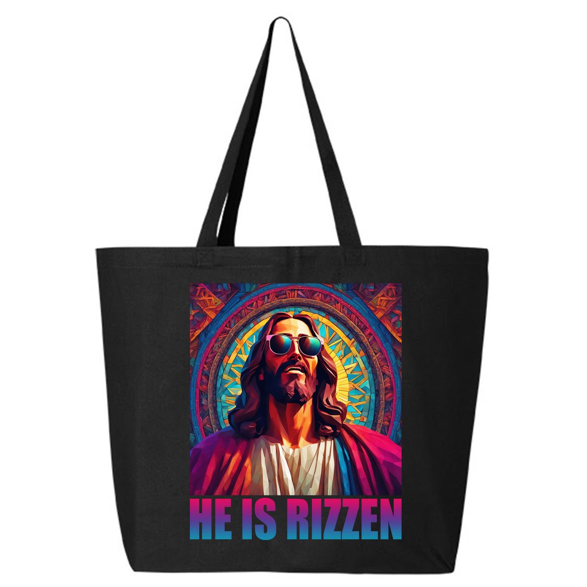 He Is Rizzen Jesus Portrait Risen 25L Jumbo Tote