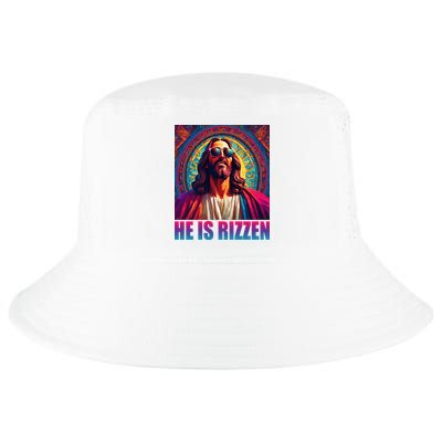 He Is Rizzen Jesus Portrait Risen Cool Comfort Performance Bucket Hat