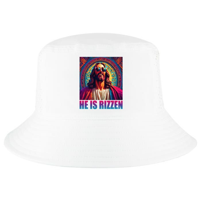He Is Rizzen Jesus Portrait Risen Cool Comfort Performance Bucket Hat