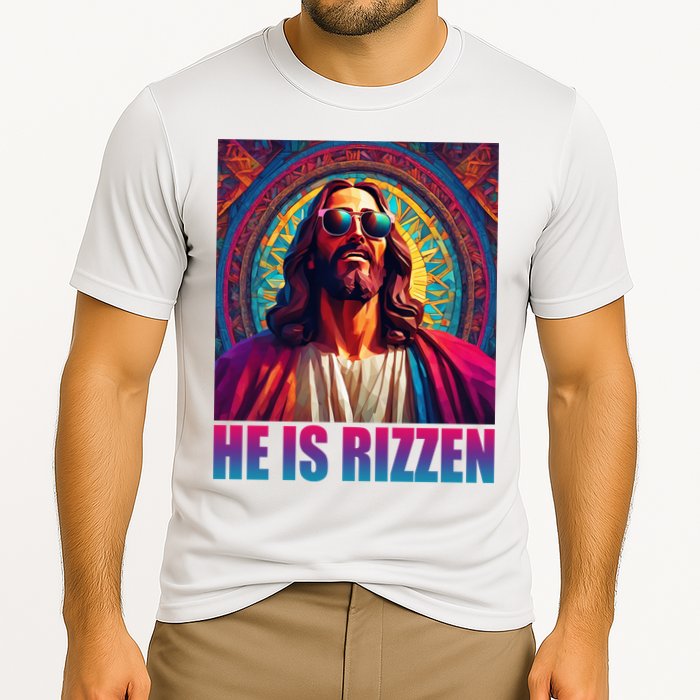 He Is Rizzen Jesus Portrait Risen Performance Shirt