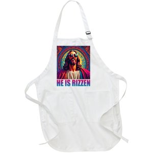 He Is Rizzen Jesus Portrait Risen Full-Length Apron With Pockets