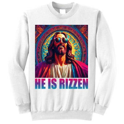 He Is Rizzen Jesus Portrait Risen Sweatshirt