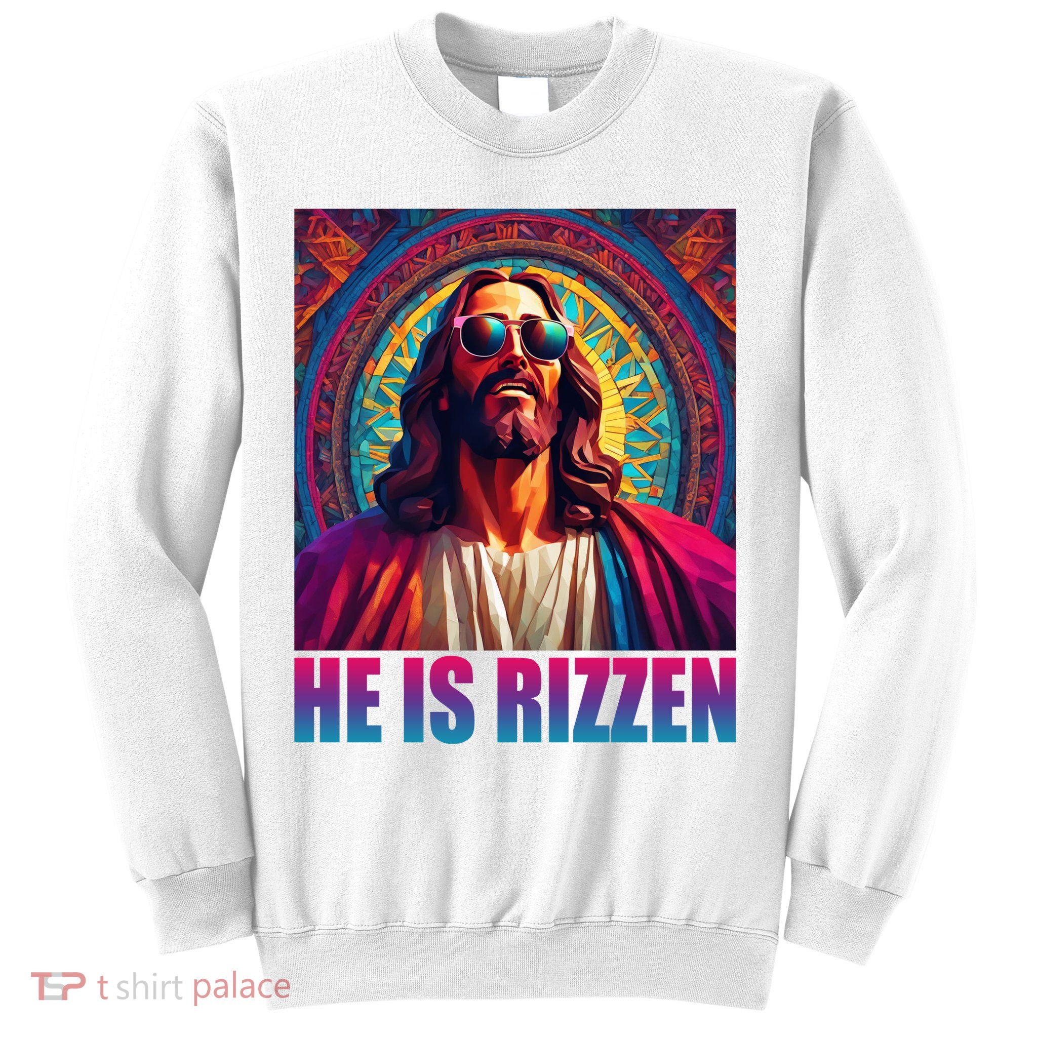 He Is Rizzen Jesus Portrait Risen Sweatshirt