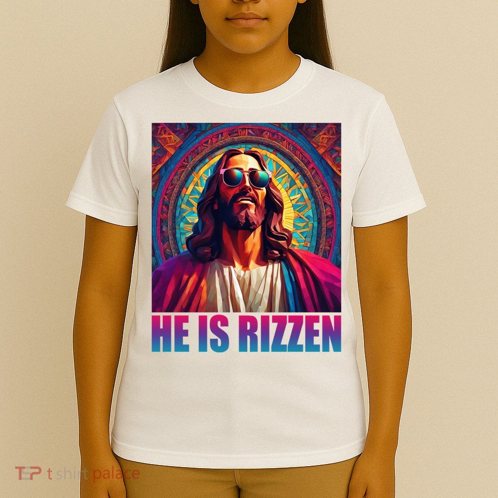 He Is Rizzen Jesus Portrait Risen T-Shirt