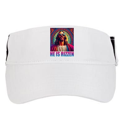He Is Rizzen Jesus Portrait Risen Adult Drive Performance Visor