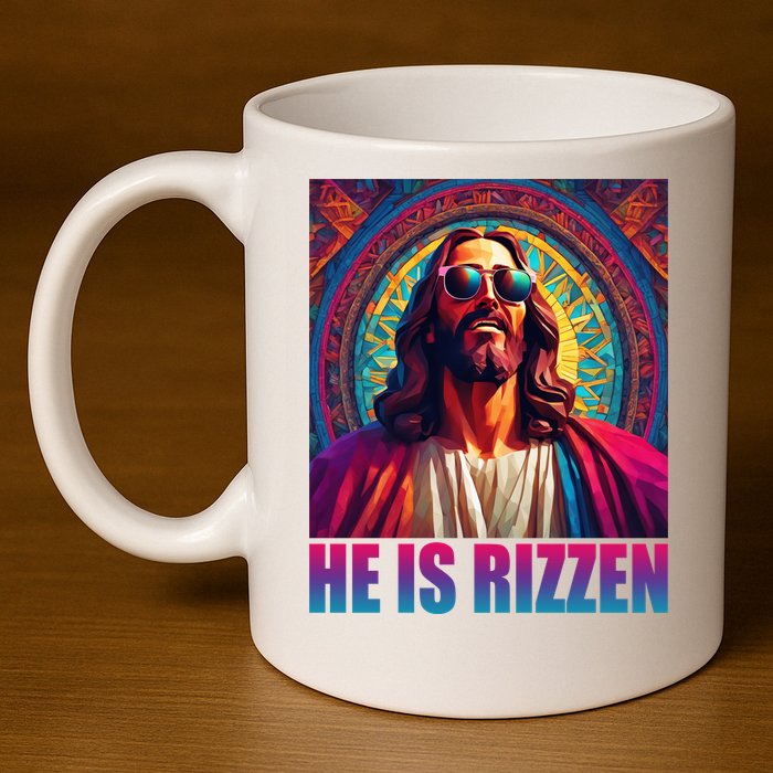 He Is Rizzen Jesus Portrait Risen 11oz C Handle Ceramic Mug