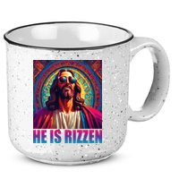 He Is Rizzen Jesus Portrait Risen 15oz Campfire Ceramic Mug
