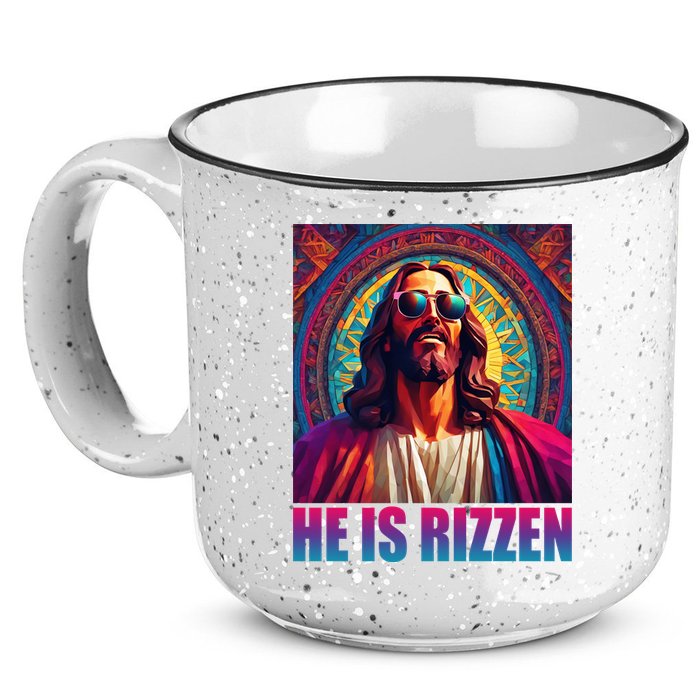 He Is Rizzen Jesus Portrait Risen 15oz Campfire Ceramic Mug