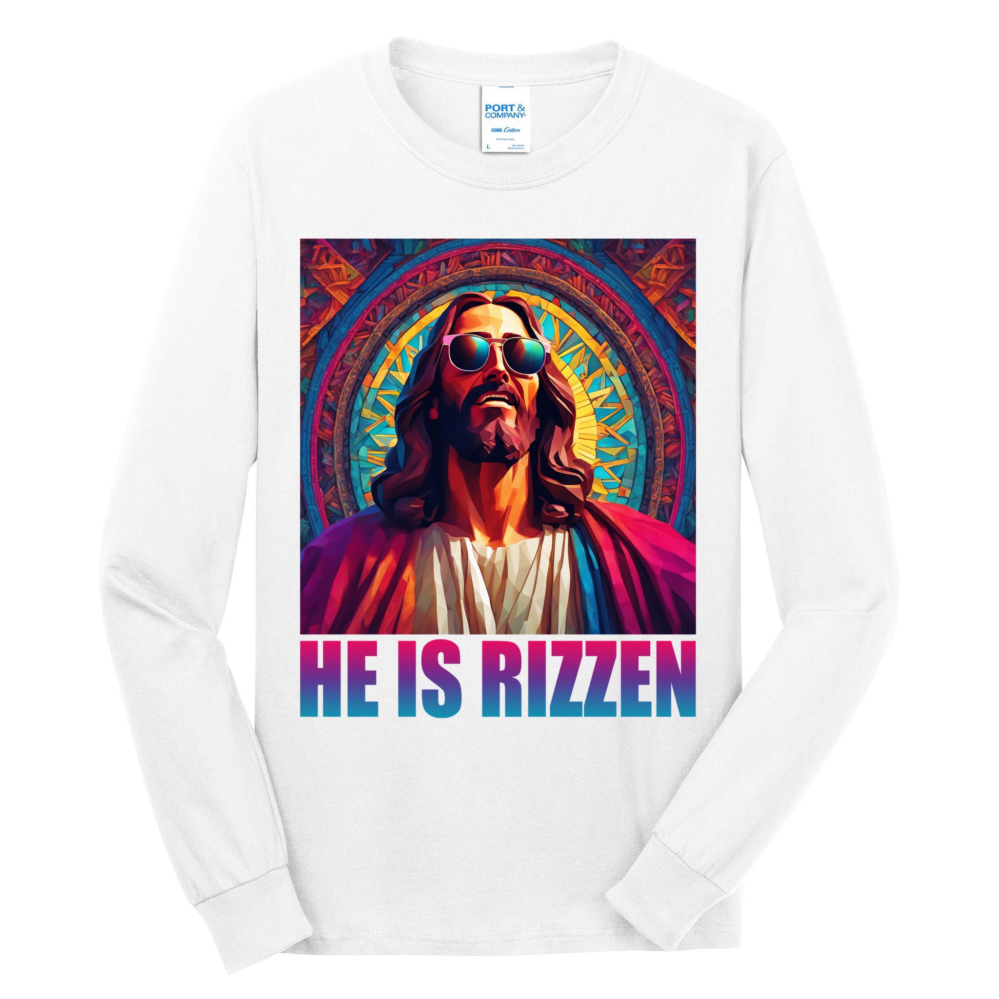 He Is Rizzen Jesus Portrait Risen Tall Long Sleeve T-Shirt