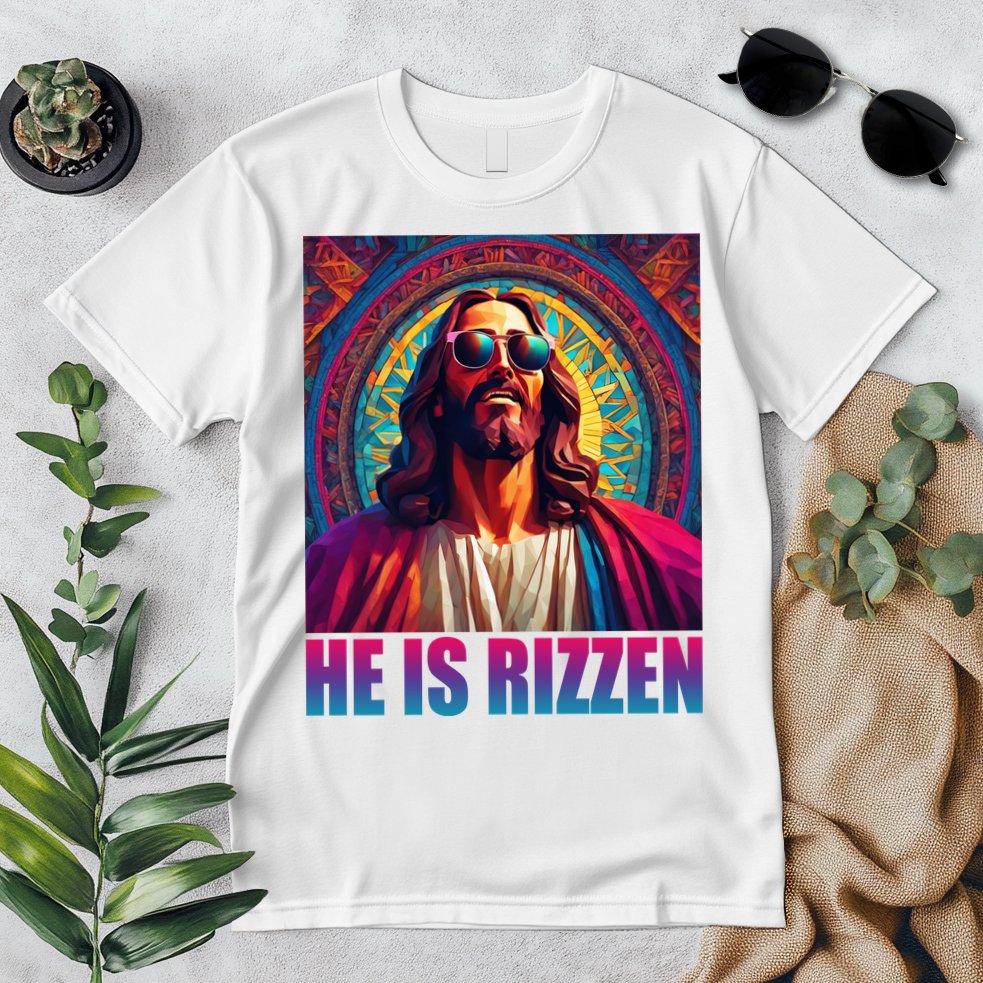 He Is Rizzen Jesus Portrait Risen Premium T-Shirt