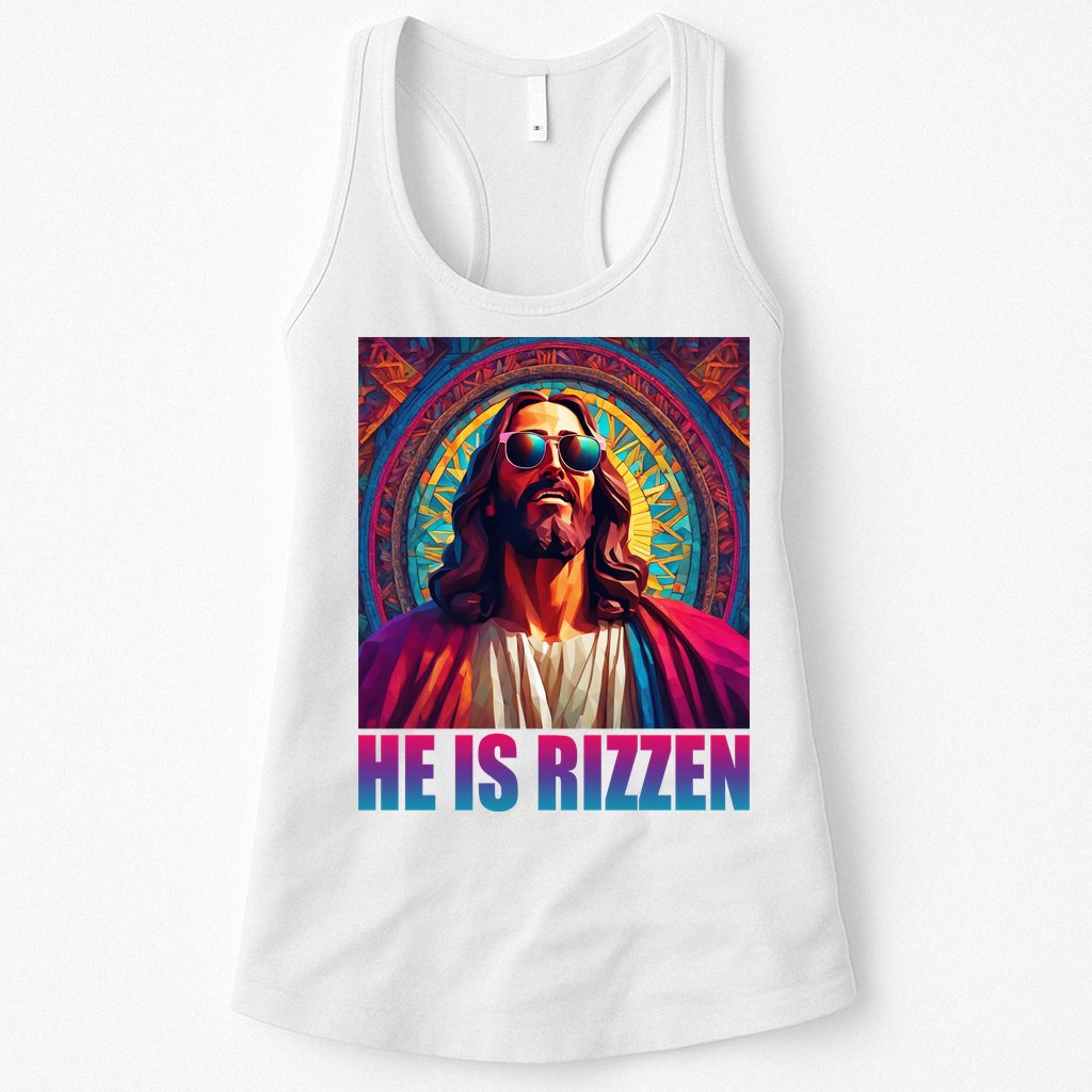 He Is Rizzen Jesus Portrait Risen Womens Tank Top